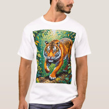 Jungle Prowler - Tiger in Gond Art