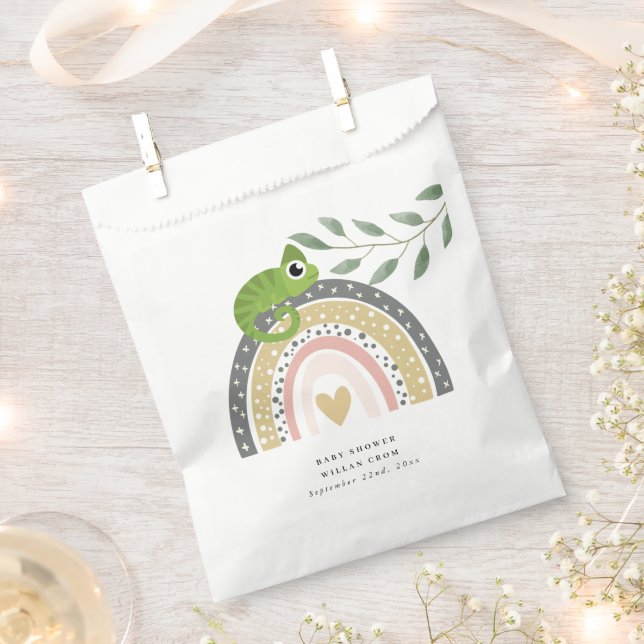 Jungle, Rainbow And Chameleon Baby Shower Favour Bag (Clipped)