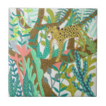 Jungle Roar - Cheetah Tile<br><div class="desc">Jungle Roar I by Chariklia Zarris. Features a relaxed cheetah amongst jungle greenery.| 140723GG</div>
