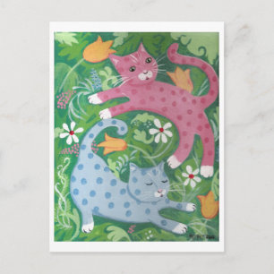 Jungle Romp - Folk Art Painting Postcard