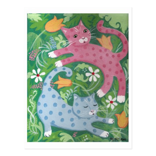 Jungle Romp - Folk Art Painting Postcard