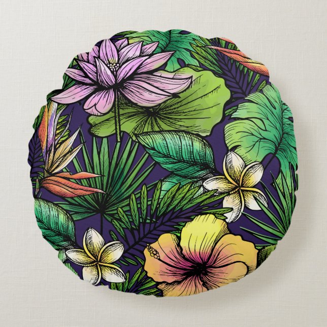 Jungle Round Pillow (Front)