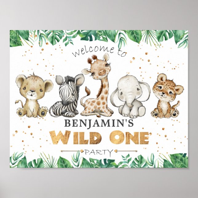 Jungle Safari 1er Anniversaire Poster de bienvenue (Devant)