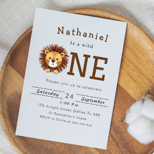 Jungle Safari 1st Birthday Party  Invitation