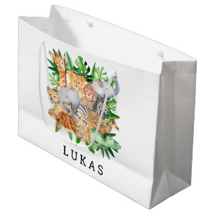 Jungle Safari 1st Birthday Party Large Gift Bag