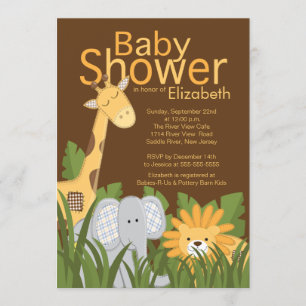 Jungle Safari Animal Neutral Baby Shower Invitation