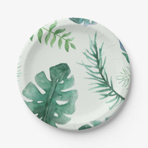 Jungle Safari Animals and Greenery Baby Shower Paper Plate