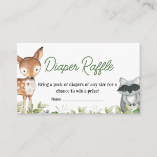 Jungle Safari Animals Baby Shower Diaper Raffle Enclosure Card