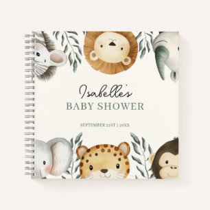Jungle Safari Animals Baby Shower Guest Book