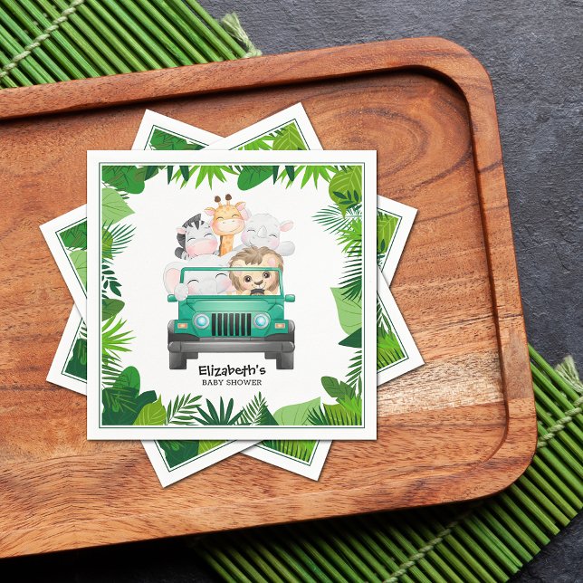 Jungle Safari Animals Baby Shower Napkin (Jungle Safari Baby Shower napkins)