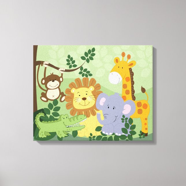 Jungle Safari Animals Canvas Prints (x2) Panels (Front)