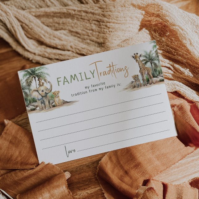 Jungle Safari Animals Family Traditions Card (Creator Uploaded)