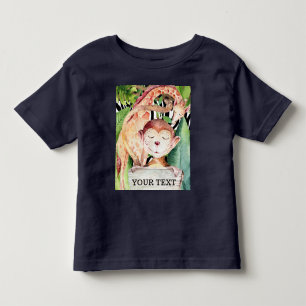 Jungle Safari Animals Giraffe Monkey Personalized Toddler T-shirt
