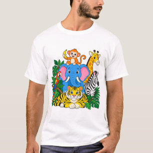 Jungle Safari Animals Group for Zoo Lovers T-Shirt