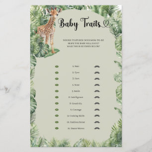 Jungle Safari Animals Tropical Baby Traits game