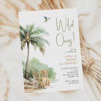 Jungle Safari Animals "Wild Ones" Twin Birthday