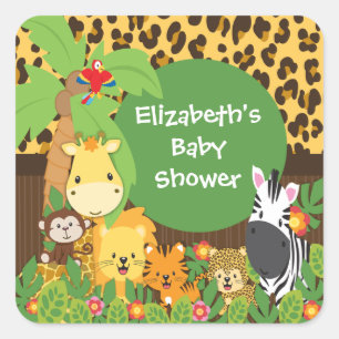 Jungle Safari Baby Animaux Stickers Baby shower