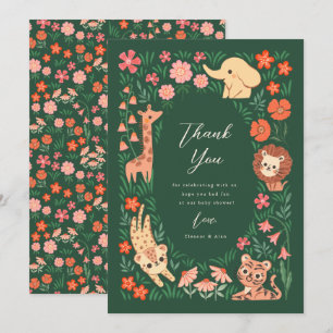 Jungle Safari Baby shower animal Carte de remercie