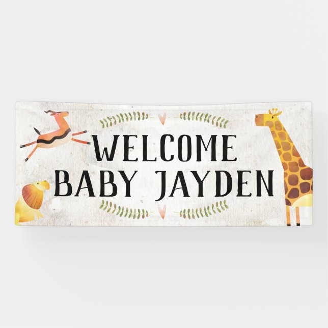 Jungle Safari Baby Shower Banner (Horizontal)