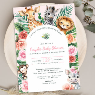 Jungle Safari Baby Shower Couples Party Invitation