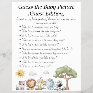 Jungle Safari Baby Shower Games Flyer
