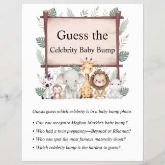 Jungle Safari Baby Shower Games Flyer