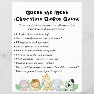 Jungle Safari Baby Shower Games Flyer