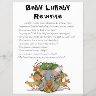 Jungle Safari Baby Shower Games Flyer