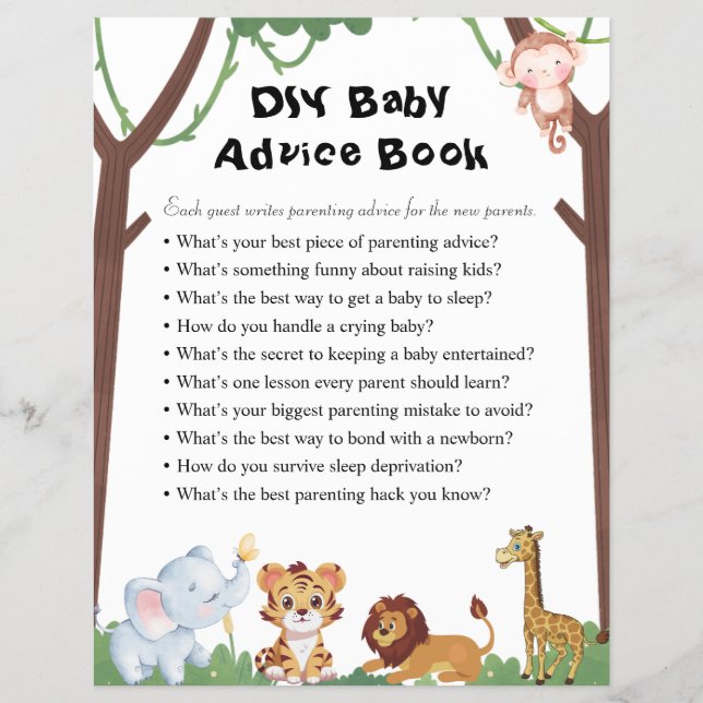 Jungle Safari Baby Shower Games Flyer (Front)