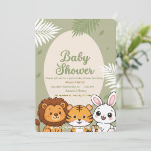 Jungle Safari Baby Shower Invitation