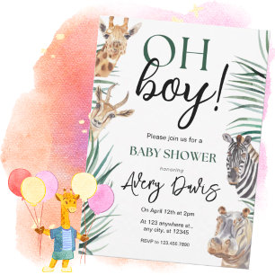 Jungle Safari Baby Shower Invitation