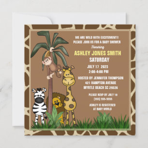 Jungle Safari Baby Shower Invitation