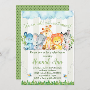 Jungle Safari Baby Shower Invitation Invite