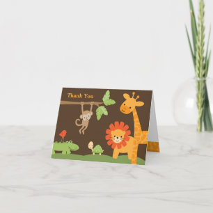 Jungle Safari Baby Shower Note Card