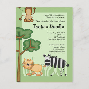 Jungle Safari Baby Shower Post Card Invitation