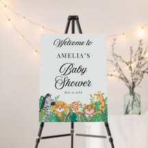 Jungle Safari Baby Shower Welcome Sign