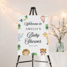 Jungle Safari Baby Shower Welcome Sign 