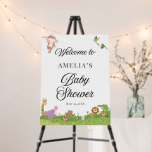 Jungle Safari Baby Shower Welcome Sign