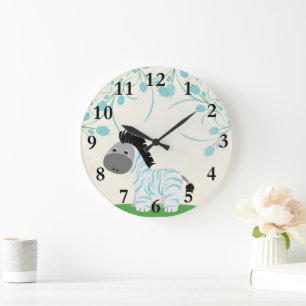 Jungle Safari Baby Zebra Nursery Wall Clock