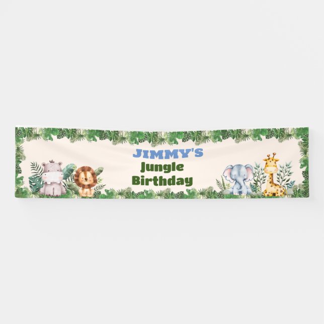 Jungle Safari Birthday  Banner (Horizontal)
