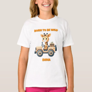 Jungle Safari Birthday Girl T-Shirt Editable Name