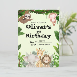 Jungle Safari Birthday Invitation