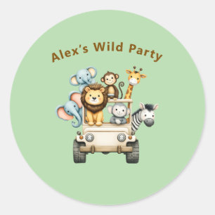 Jungle Safari Birthday Sticker Sheet