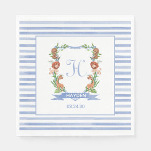 Jungle Safari Crest Boy Baby Shower Napkins