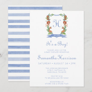Jungle Safari Crest It's A Boy Baby Shower Invitation
