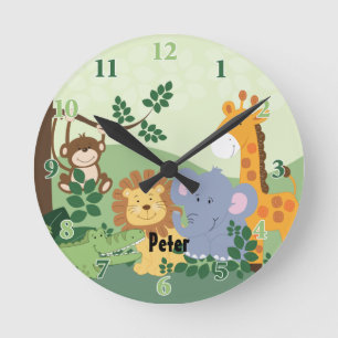Jungle Safari Customizable Round Clock
