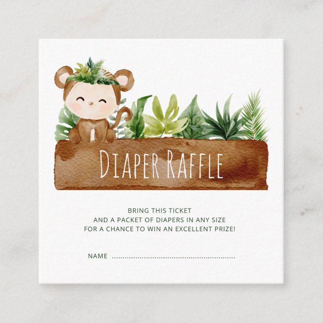 jungle safari diaper billet de loterie carte d'enc (Devant)