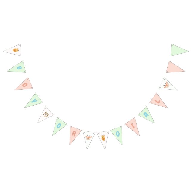 Jungle Safari Gender Reveal Party bunting banner (All)