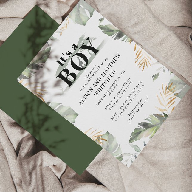 Jungle Safari Giraffe Botanical Baby Shower Stationery (Creator Uploaded)