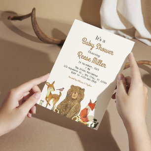 Jungle Safari Greenery Baby Shower Party Invitation